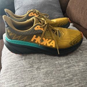 Hoka Mustard and Black Sneakers